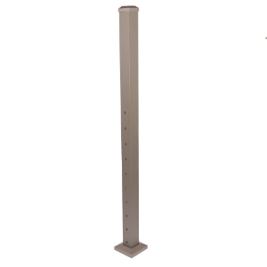 2-1/2 in. x 49 in. Cable Stair Middle Post, Cap & Skirt Textured Bronze (10 holes)