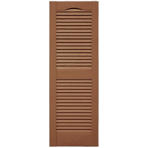 14-1/2 in. x 43 in. Open Louver Shutter Cathedral Top  Treated Cedar 471