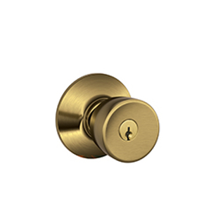 F51A Entry Bell Knob 609 Antique Brass - Box Pack