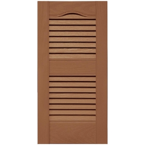 12 in. x 25 in. Open Louver Shutter Cathedral Top  Treated Cedar 471
