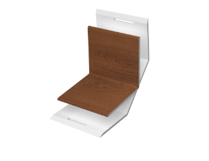 ChamClad Universal Inside Corner Trim 1-Piece 20 ft. PVC Cinnamon Walnut