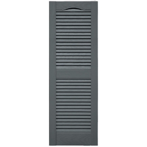 14-1/2 in. x 43 in. Open Louver Shutter Cathedral Top  Storm Cloud 419