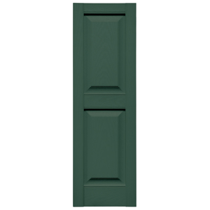 12 in. x 39 in. Raised Panel Shutter Forest Green #028