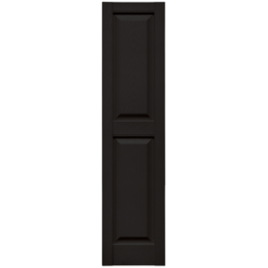 12 in. x 51 in. Raised Panel Shutter Black #002