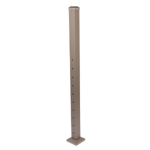 2-1/2 in x 49 in. Cable Stair Bottom Post, Cap & Skirt Textured Bronze (10 holes)