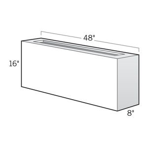 16 in. x 8 in. x 48 in. Straight   Seating Wall redirect to product page