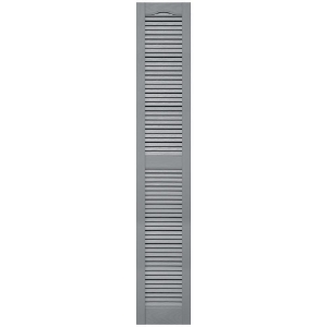 12 in. x 72 in. Open Louver Shutter Cathedral Top  Platinum 945