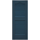 12 in. x 31 in. Open Louver Shutter Cathedral Top Classic Blue #036