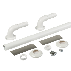 TimberTech Aluminum ADA Pipe Rail and 90° Return Kit 1.5 in. x 94 in.White 1/carton