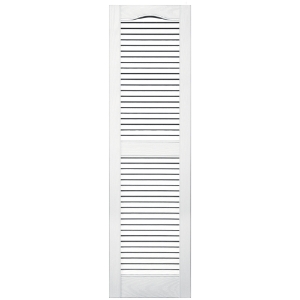 12 in. x 36 in. Open Louver Shutter Cathedral Top White #001