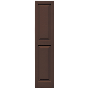 12 in. x 55 in. Raised Panel Shutter Federal Brown #009