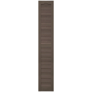 12 in. x 72 in. Open Louver Shutter Cathedral Top  French Roast 385