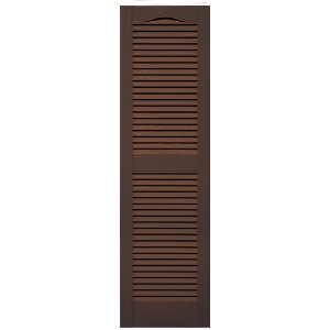 12 in. x 25 in. Open Louver Shutter Federal Brown #009