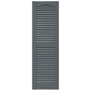 14-1/2 in. x 48 in. Open Louver Shutter Cathedral Top  Storm Cloud 419