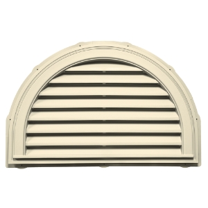 34 in. x 22 in. Half Round Louver Gable Vent #020 CT Heritage Cream