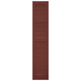 12 in. x 60 in. Open Louver Shutter Burgundy Red #027
