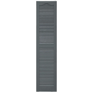 14-1/2 in. x 64 in. Open Louver Shutter Cathedral Top  Storm Cloud 419