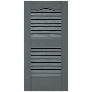 12 in. x 25 in. Open Louver Shutter Cathedral Top  Storm Cloud 419