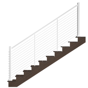 42 in. x 8 ft. O.C., Cable Stair Rail Kit, Textured Bronze (2 rail, 12 holes)