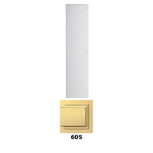 Ives 8200 Push Plate Solid 3-inch x 12-inch 605 Bright Brass - Model: 8200B3