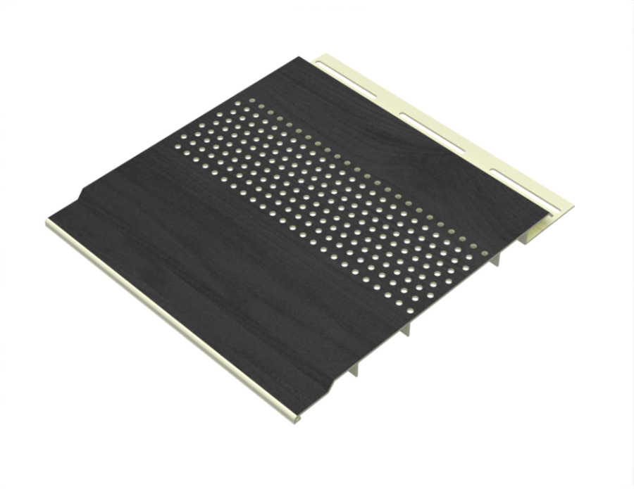 うめこぶページ③ Wausau Supply | Vented Soffit 3/8 in. x 6 in. x 12 ft. Charred Black