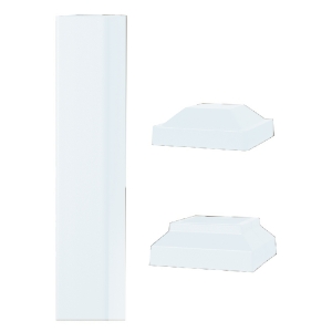 3 in. x 52 in. Impression Rail Express Aluminum Fascia Mount Post Kit White AZTIX3X3FP52W