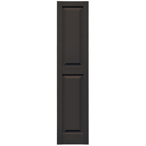 12 in. x 55 in. Raised Panel Shutter Musket Brown #010