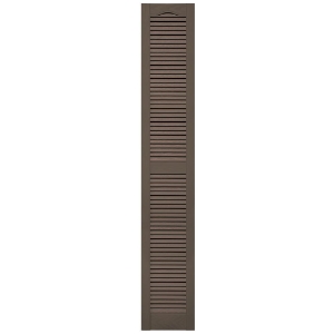 12 in. x 75 in. Open Louver Shutter Cathedral Top  French Roast 385