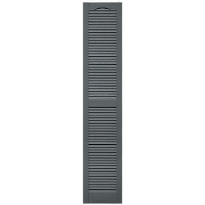 14-1/2 in. x 75 in. Open Louver Shutter Cathedral Top  Storm Cloud 419