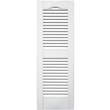 12 in. x 36 in. Open Louver Shutter Cathedral Top White #001