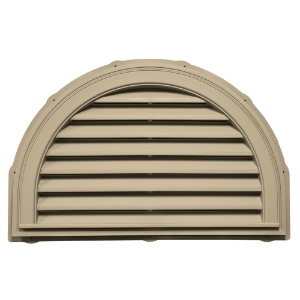 34 in. x 22 in. Half Round Louver Gable Vent #013 CT Desert Tan