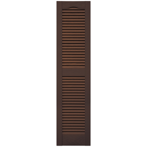 12 in. x 52 in. Open Louver Shutter Federal Brown #009