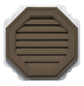 22 in. Octagon Louver Gable Vent Sable Brown 450