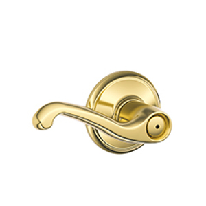F40 Privacy Flair Lever 605 Bright Brass - Box Pack