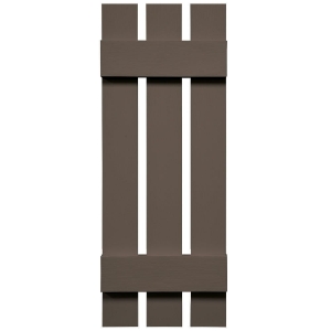 12 in. x 31 in. Board Batten 3-Board Shutter French Roast 385