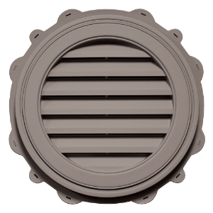 22 in. Round Louver Gable Vent #041 CT Granite Gray