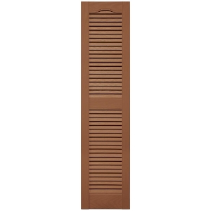 12 in. x 52 in. Open Louver Shutter Cathedral Top  Treated Cedar 471