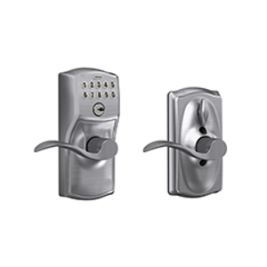 FE595 Camelot Keypad Entry w/Accent Lever 626 Satin Chrome - Box Pack