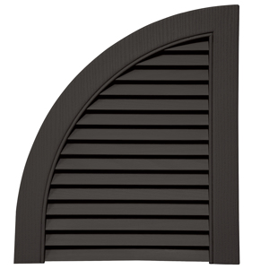 14-1/2 in. Quarter Round Open Louver Arch Top Tuxedo Grey
