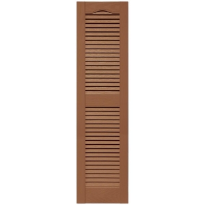 12 in. x 48 in. Open Louver Shutter Cathedral Top  Treated Cedar 471