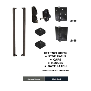 S110 34.5 in. x 42 in. Steel Railing Gate Kit Black Sand