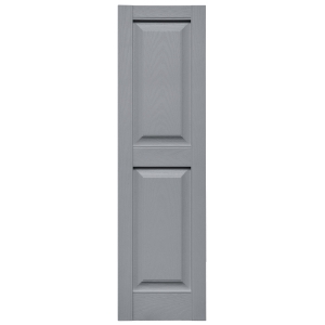 12 in. x 47 in. Raised Panel Shutter Platinum 945