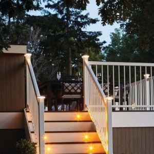 3 in. x 3 in. Impression Rail Express Lighted Perimeter and Cap White AZTIXLIGPCW