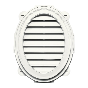 21 in. x 27 in. Oval Louver Gable Vent #123 CT Colonial White