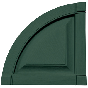 14-3/4 in. Quarter Round Raised Panel Arch Top Forest Green
