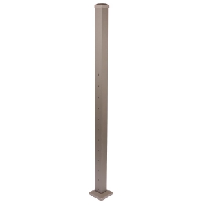 2-1/2 in. x 54 in. Cable Stair Middle Post, Cap & Skirt Textured Bronze (12 holes)