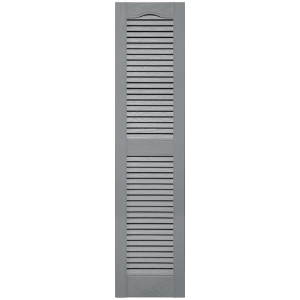 12 in. x 52 in. Open Louver Shutter Cathedral Top  Platinum 945