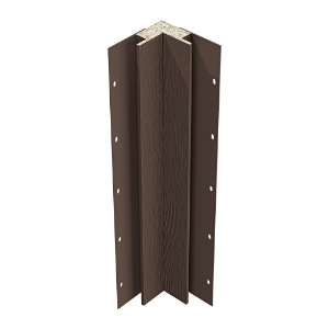 Diamond Kote® 5/4 in. x 3 in. x 10 ft. Rabbeted Woodgrain Inside Corner w/Nail Fin Umber