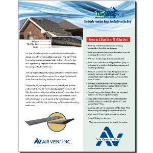 Air Vent The Edge Vent Features/Benefits 18569