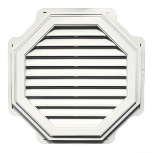 32 in. Octagon Louver Gable Vent #123 CT Colonial White